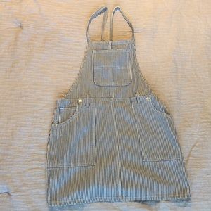 Stripped overall dress